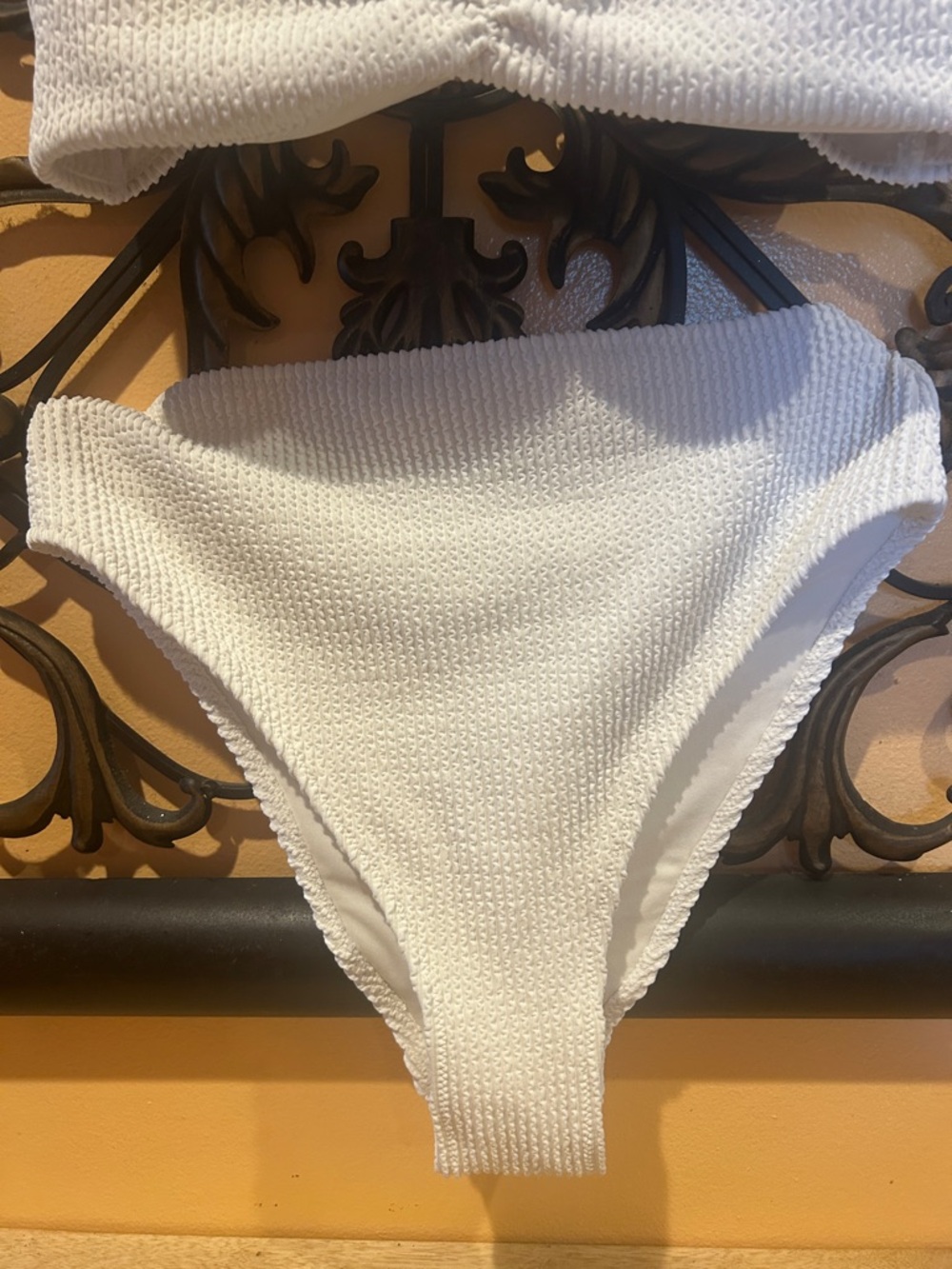 H&M White Textured High-Waist Bikini - Picture 3 of 3